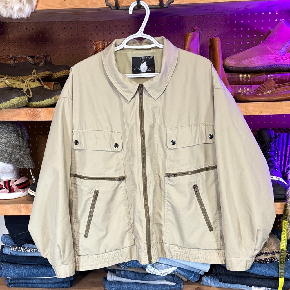 Vintage Late 80s Women’s “Penguin” Khaki Utility Blouson Jacket